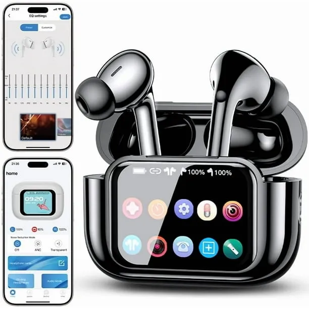 VEAT00L Wireless Earbuds Bluetooth Headphones, Ear Buds with Touch Screen, ANC ENC Noise Cancelling Transparency Mode, 5