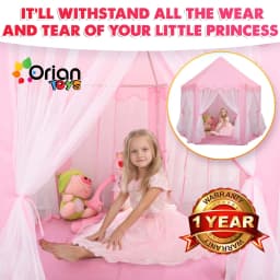 Princess Castle Playhouse Tent for Girls with LED - Thumbnail 5