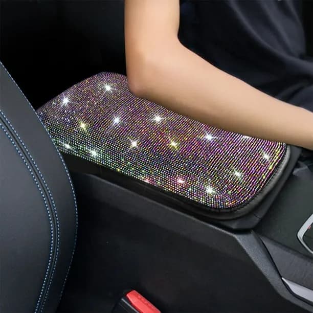 Car Inlaid Armrest Protective Cover,Bling Car Soft Arm Hand Holder Cover,Luxury Car Cover,Car Accessories for Women fit 