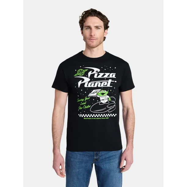 Toy Story Men's and Big Men's Pizza Planet Graphic Tee with Short Sleeves, Sizes S-3XL