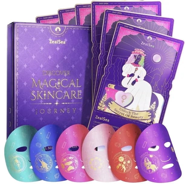 ZealSea Collagen Face Mask Anti Aging Hydrating Sheet Mask, Astaxanthin Q10 Face Mask for Antioxidant, Skin Care Gift Se