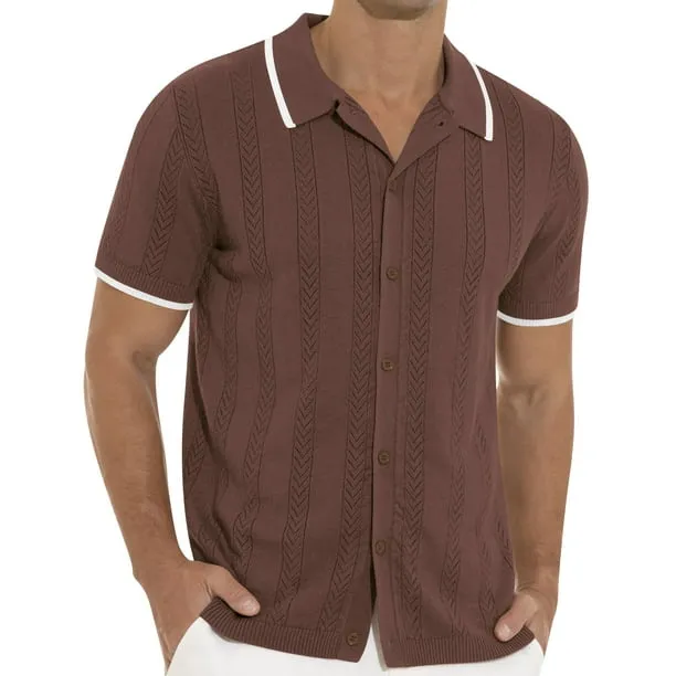 Men's Casual Button Down Shirt Short Sleeve