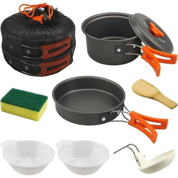 XMZHOU Outdoor Pots And Pans Portable Camping Pots And Pans Field Stove Set Of Pots And Pans Set Of Hanging Pots And Pan