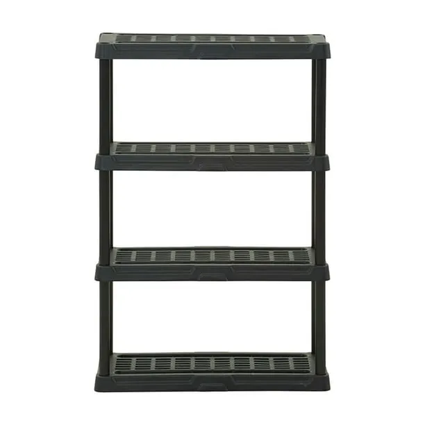 Hart Black Plastic 4 Tier Shelf 36 W X 18 D X 53 H