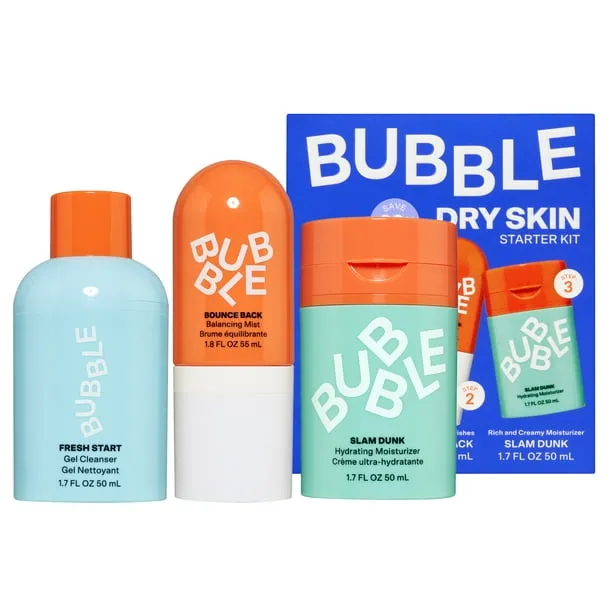 Bubble Skincare 3-Step Hydrating Routine Bundle for Normal to Dry Skin, Set of 3