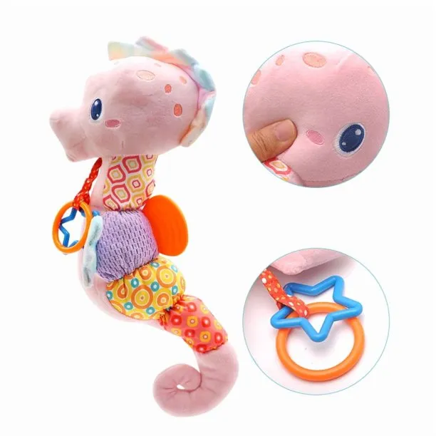Baby Rattles Toys Infant Musical Stuffed Animals Soft Toy with Bright Colors Crinkle Sound Paper Newborn Toys for 0 12 M
