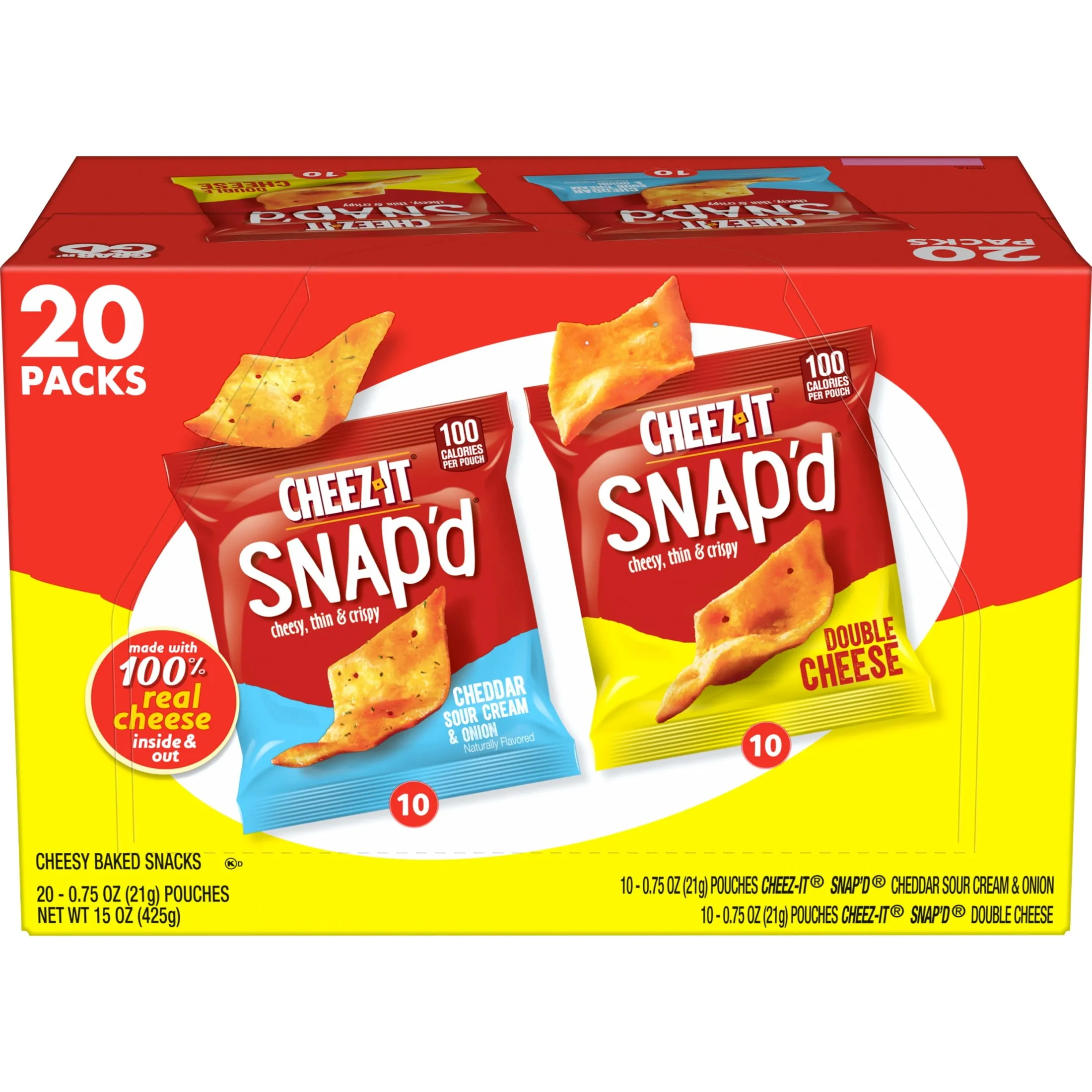 Cheez It Snapd Variety Pack Cheese Cracker Chips