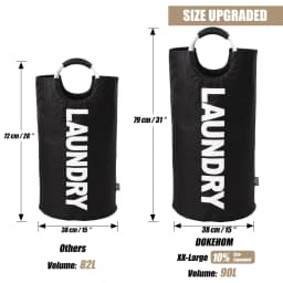 Dokehom 90L Large Laundry Basket Collapsible - Thumbnail 3