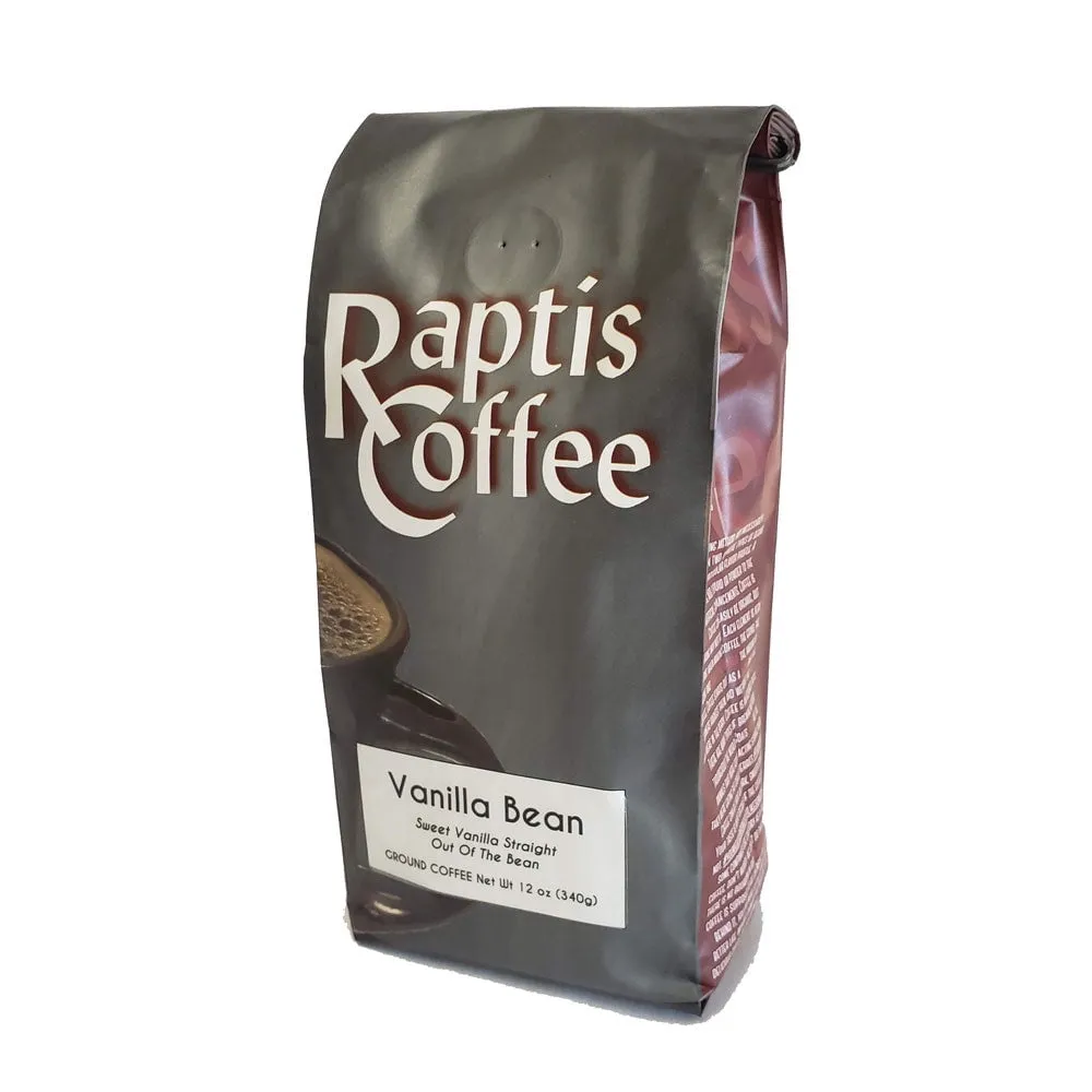 Raptis Coffee Roasters Vanilla Bean Ground Coffee 12oz