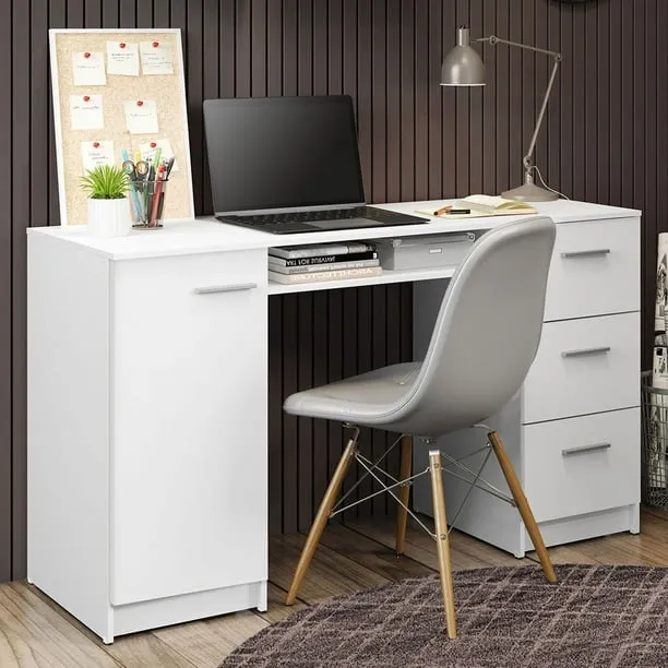 Madesa Modern Office Desk with Drawers 53 Inch