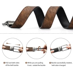 Maikun Men Belts Reversible Leather Belt Reverse - Thumbnail 5
