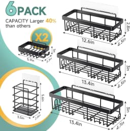 Ophanie Adhesive Shower Caddy 6 Pack Large - Thumbnail 2