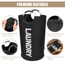 Dokehom 90L Large Laundry Basket Collapsible - Thumbnail 7