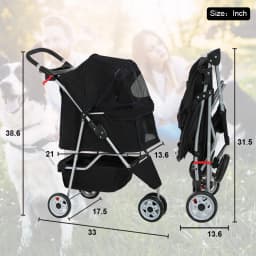 Bestpet Pet Stroller 3 Wheels Travel Folding - Thumbnail 7