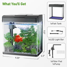 Pondon Fish Tank 17 Gallon Glass Aquarium with Air - Thumbnail 2