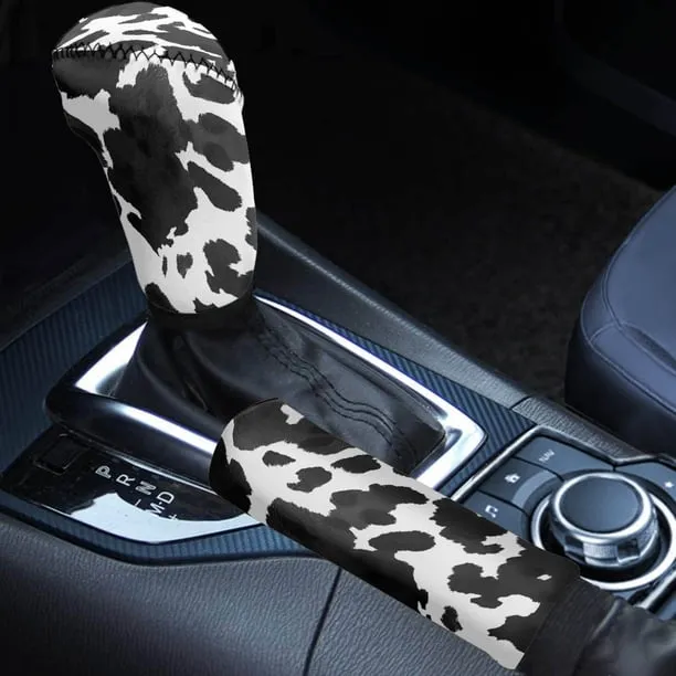 Forudesigns Cow Stripe Pattern 2 Pieces Car Gear