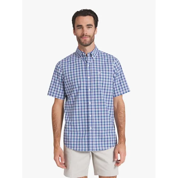 Men's and Big Men's Short Sleeve Easy Care Stretch