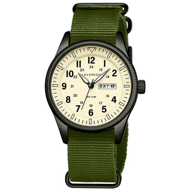 Watches for Men Military Sport Watch with Nylon Strap Stylish Luminous Analog Quartz Watch Gift for Men