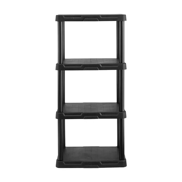 Hyper Tough 4 Shelf Plastic Storage Shelf Black 22