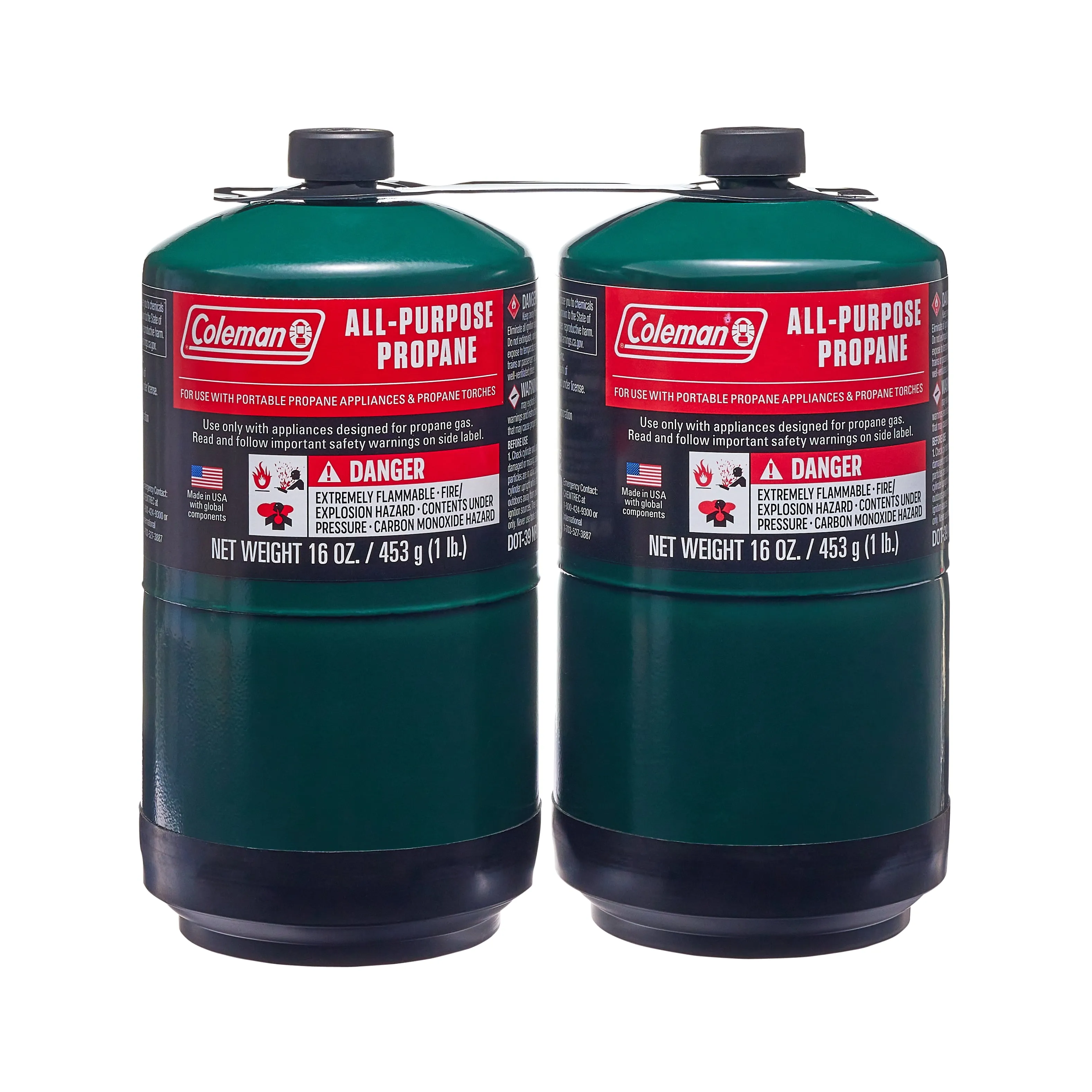 Coleman All-Purpose Propane Gas Cylinder, 16 ounce, 2-Pack