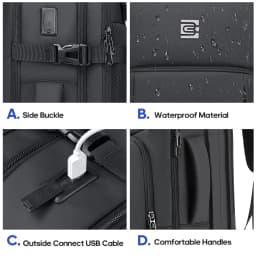 Ukein Travel Backpack for Adults with USB Charging - Thumbnail 6