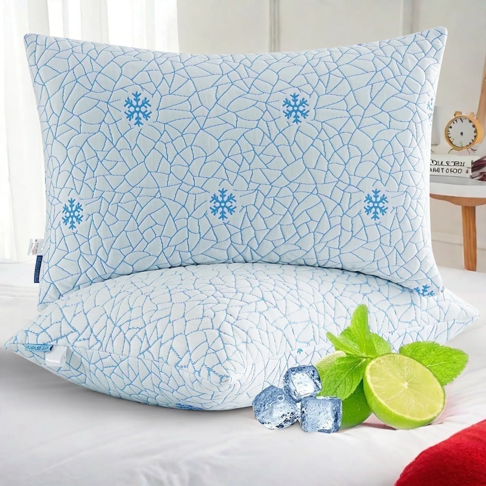 Emonia Cooling Memory Foam Queen Pillows Set of