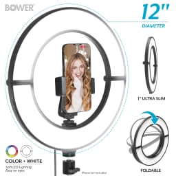 Bower 12 Foldable Ring Light with Adjustable Stand - Thumbnail 2