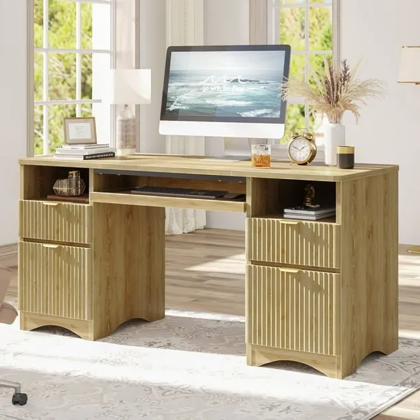 Bestier 59 Home Office Computer Desk with Keyboard