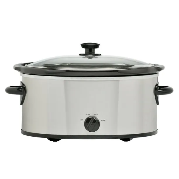 Mainstays 6 Qt Manual Slow Cooker Stainless Steel