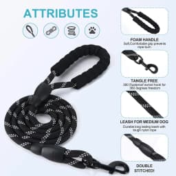 Rope Dog Leash 65 Ft with Comfortable Padded - Thumbnail 3