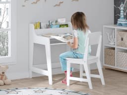 Starous Kids Study Desk with Storage Bin White - Thumbnail 1