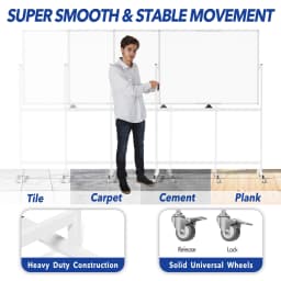 Tooloton Large Rolling Whiteboard on Wheels 48 X - Thumbnail 4