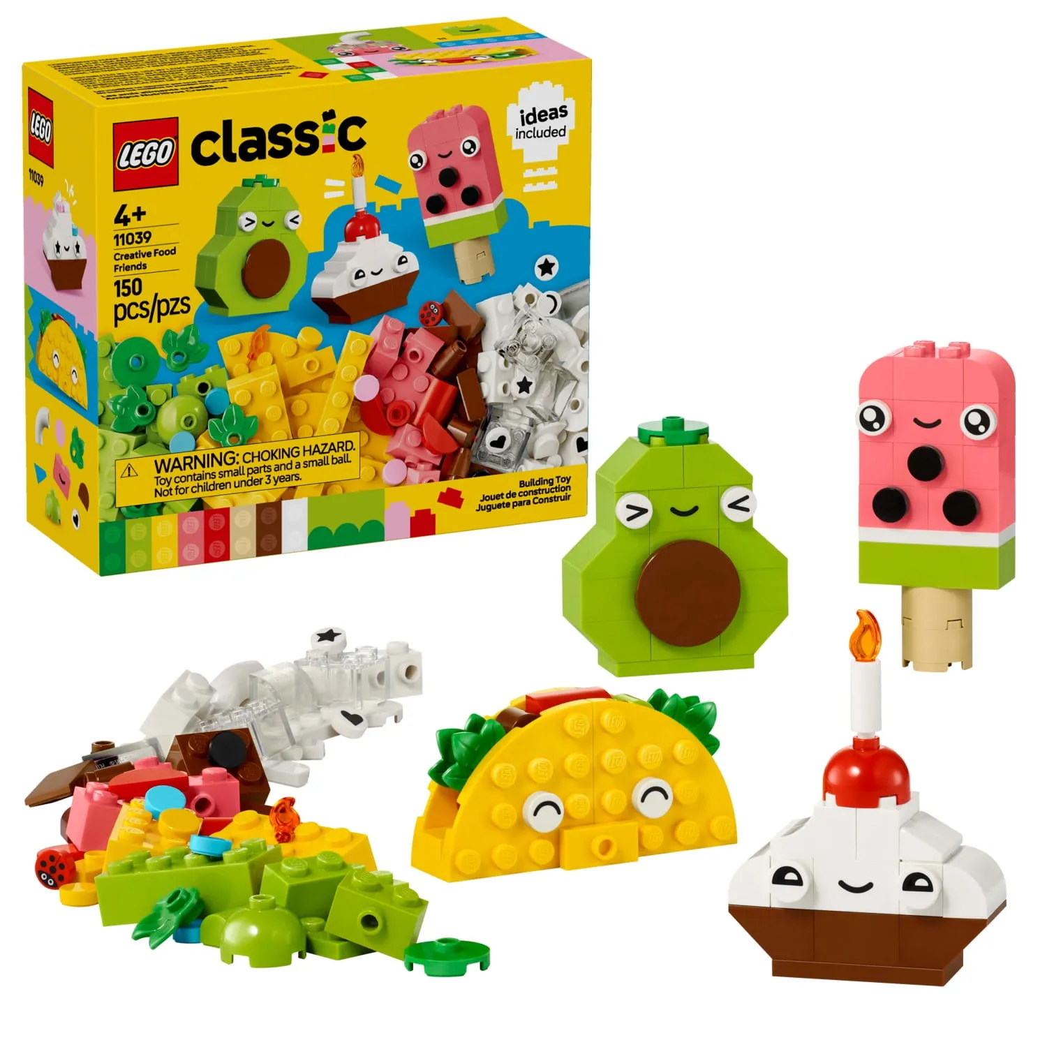 LEGO Classic Creative Food Friends Building Toy Set - Pretend Play Food for Kids, Boys and Girls, Ages 4+ - Learning