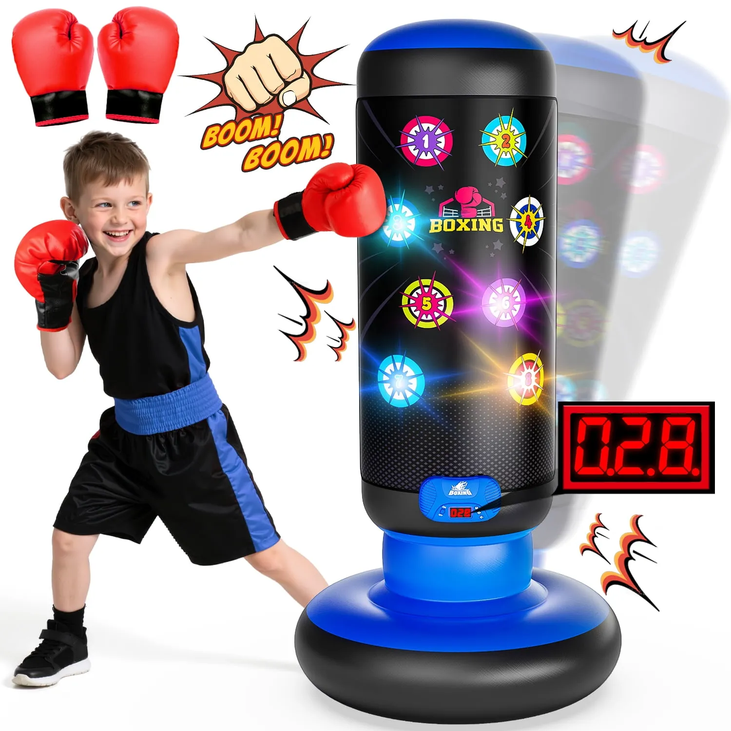 Hot Bee Kids Punching Bag with Light and Sound