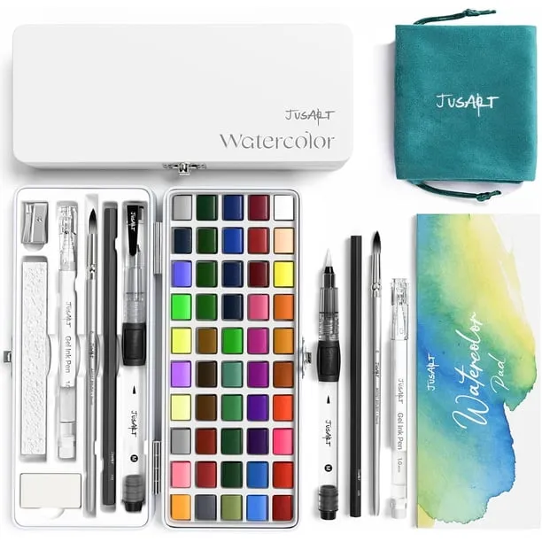 Jusart 50 Colors Watercolor Paint Setart Supplies