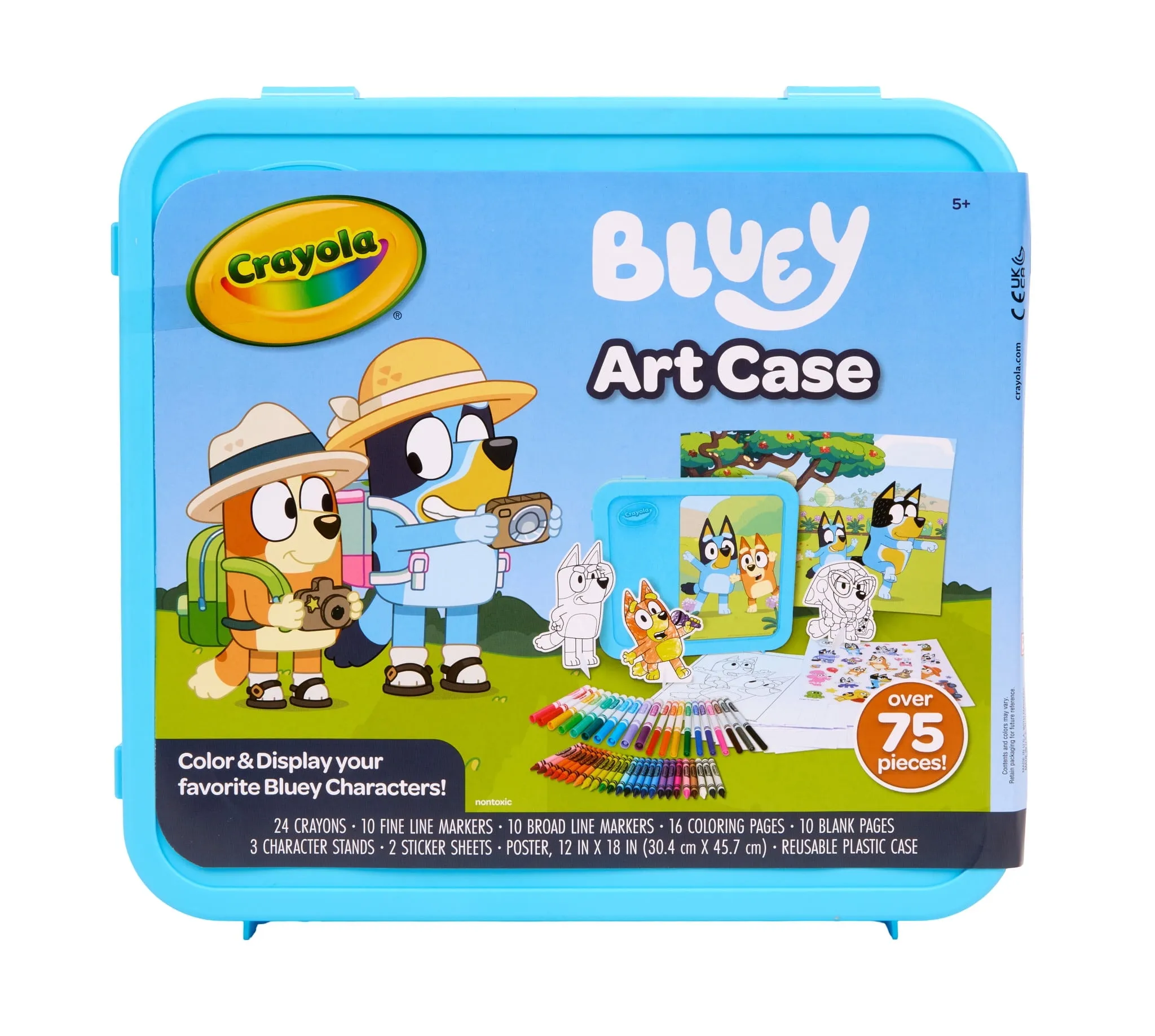 Crayola Bluey Create & Color Art Case (75+ Pcs), Bluey Coloring Pages & Stickers, Kids Art Kit, Travel Activities, Gift 