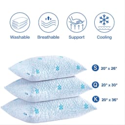 Emonia Cooling Memory Foam Queen Pillows Set of - Thumbnail 12