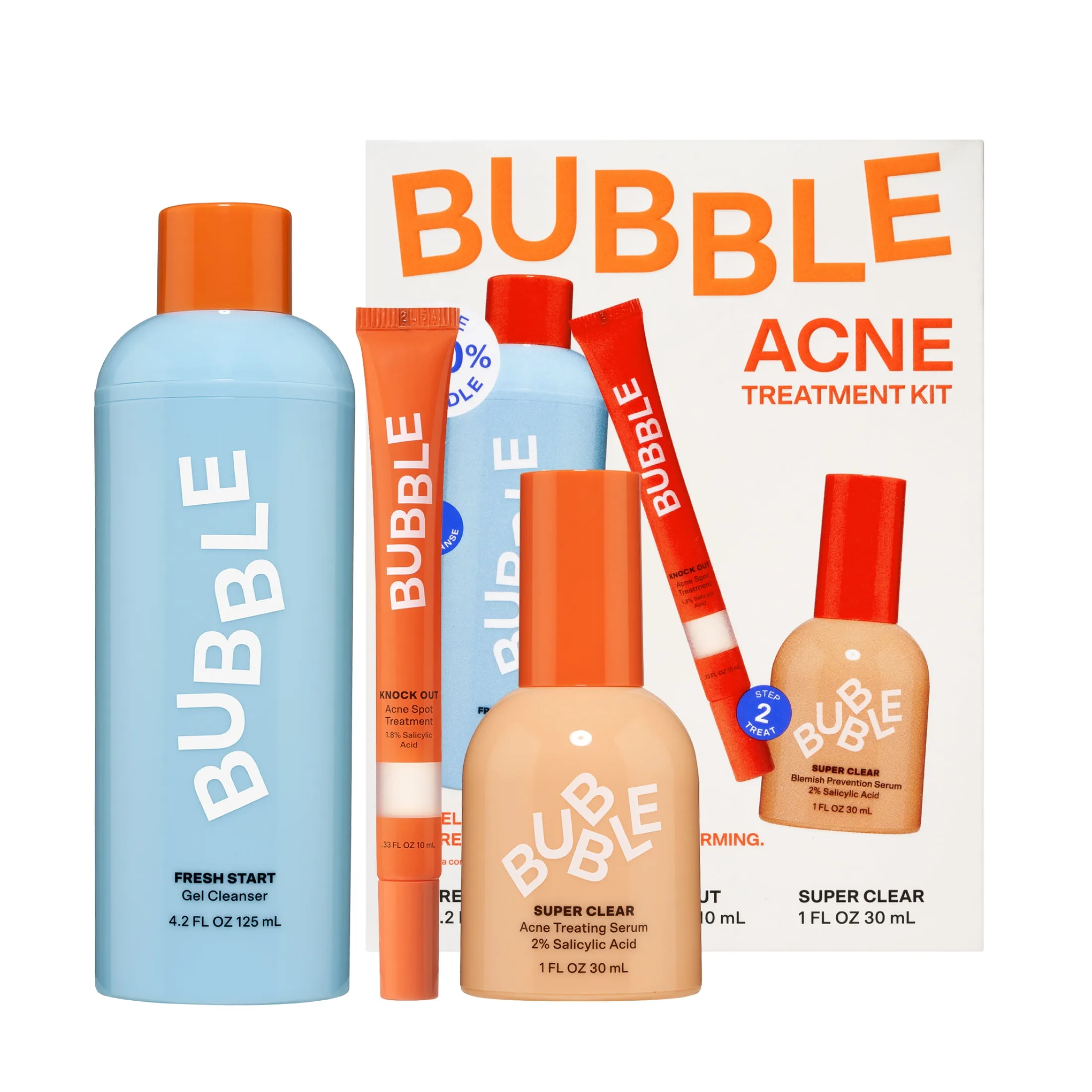 Bubble Skincare Acne Kit All Skin Types 3 Items