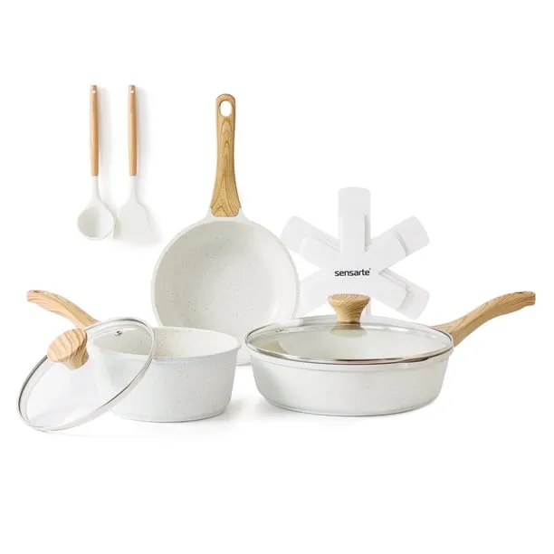 Sensarte Ceramic Nonstick Pots and Pans Set 10PCS