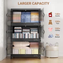 Broview 240QT Stackable Storage Bins with Lid - Thumbnail 3