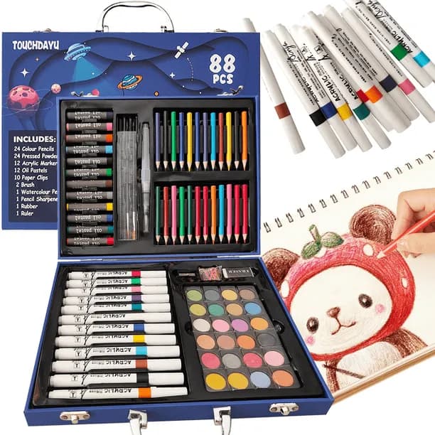 88 Pcs Art Set for Painting Coloring Drawingluxury