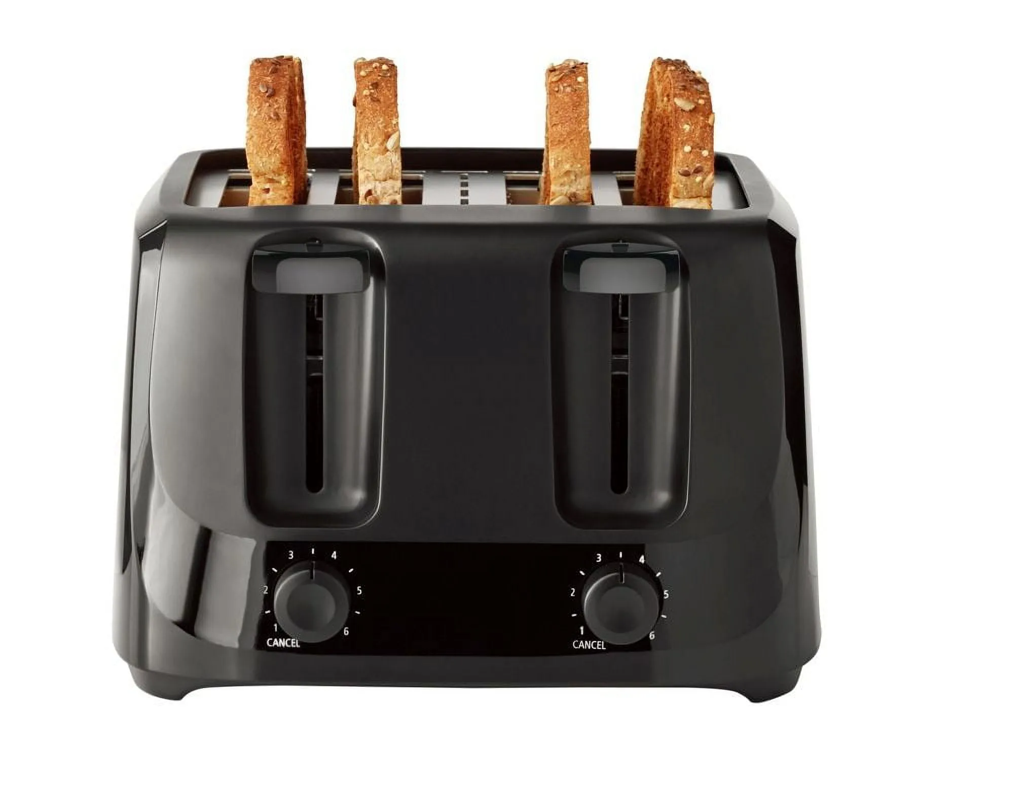 Mainstays 4 Slice Toaster Black with 6 Shade