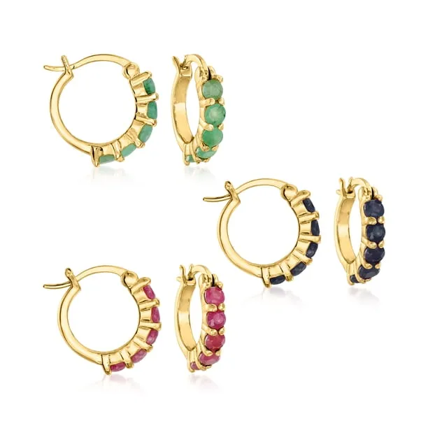 260 Ct Tw Ruby Emerald and Sapphire Jewelry Set 3