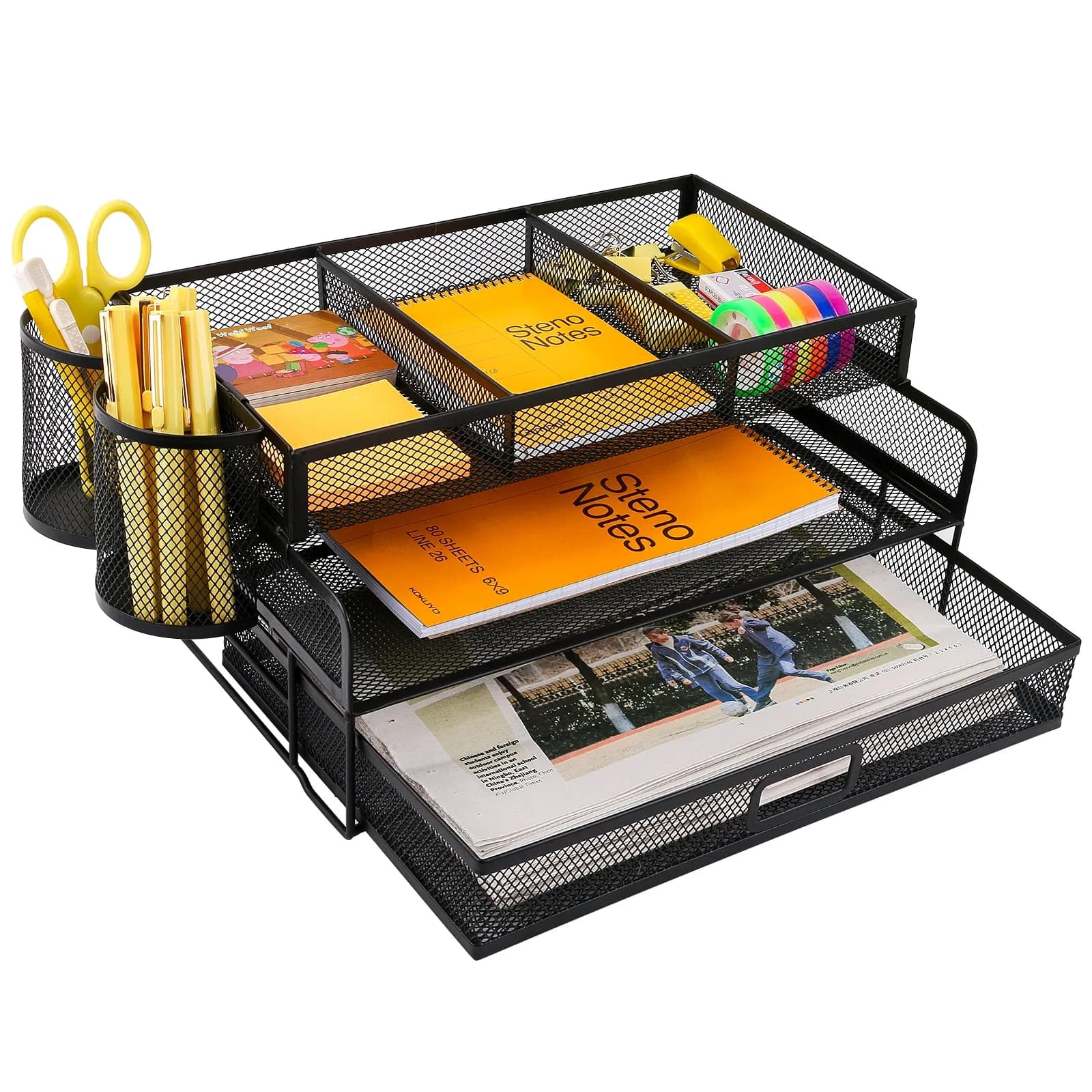 Oop Free Desktop Organizer with Pen Holder Paper