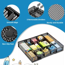 Marbrasse Expandable Desk Drawer Organizer Mesh - Thumbnail 5