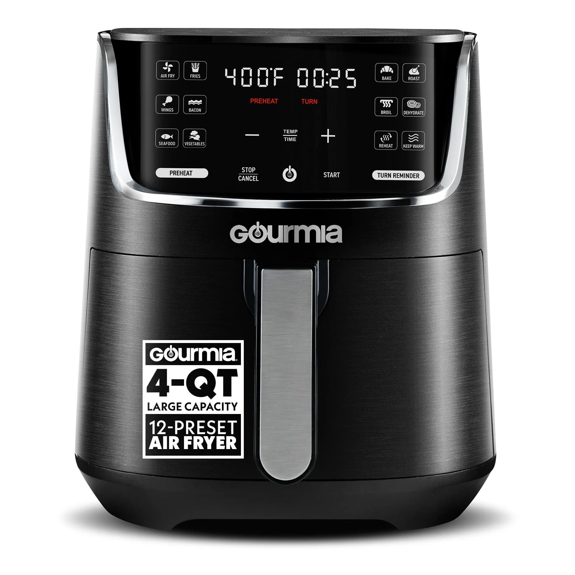 Gourmia 4 Quart Digital Air Fryer with 12 One