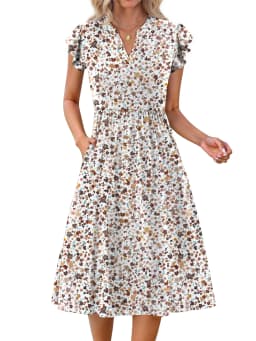 Fantaslook Summer Dresses for Women Ruffle Sleeve - Thumbnail 3