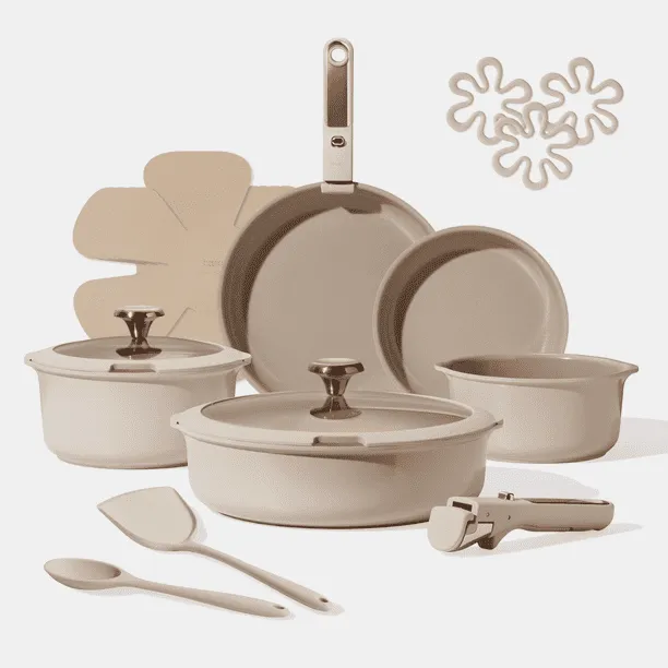 Carote 18 Pcs Ceramic Cookware Sets Nonstick Pots