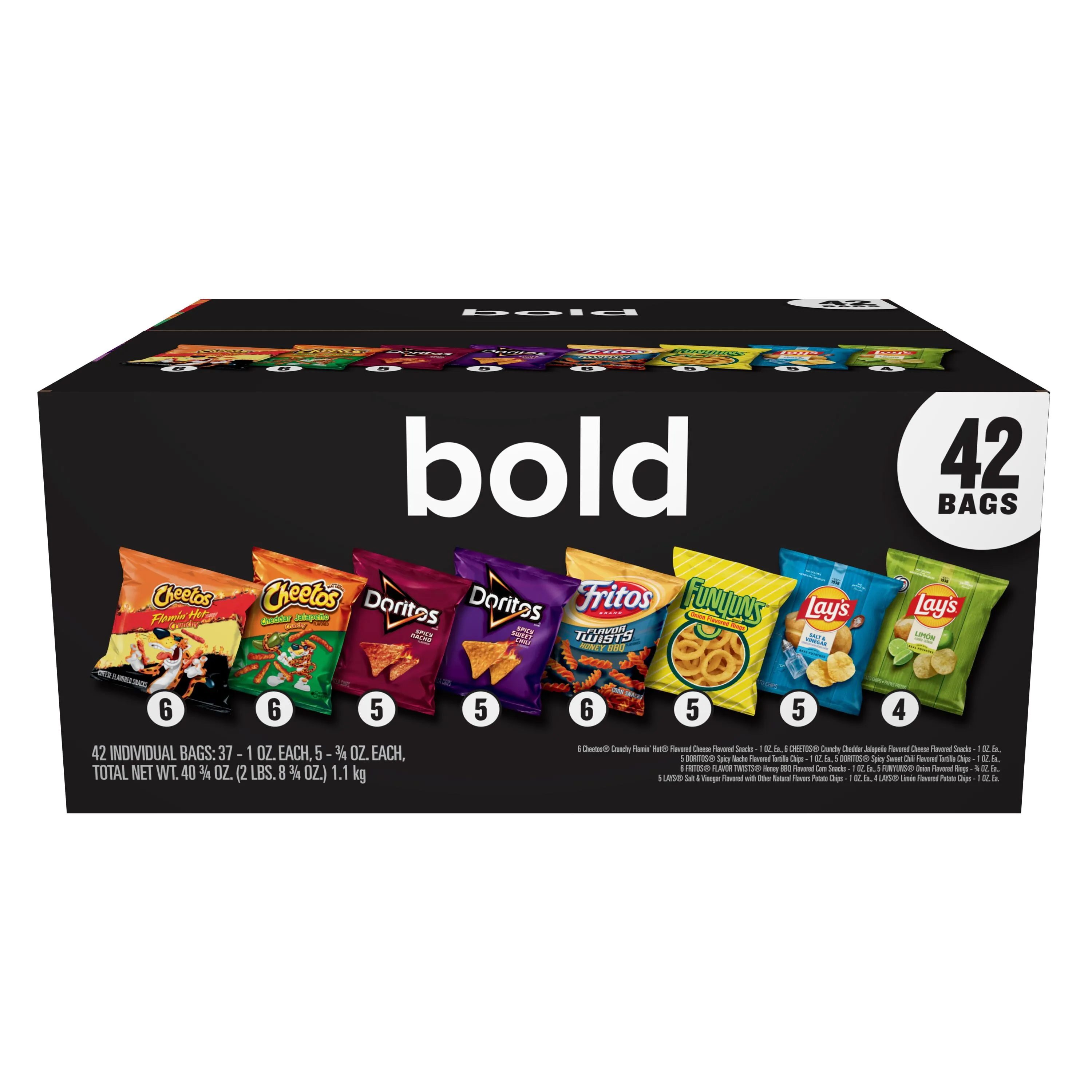 Frito Lay Bold Mix Chips Variety Pack Mega Size 42