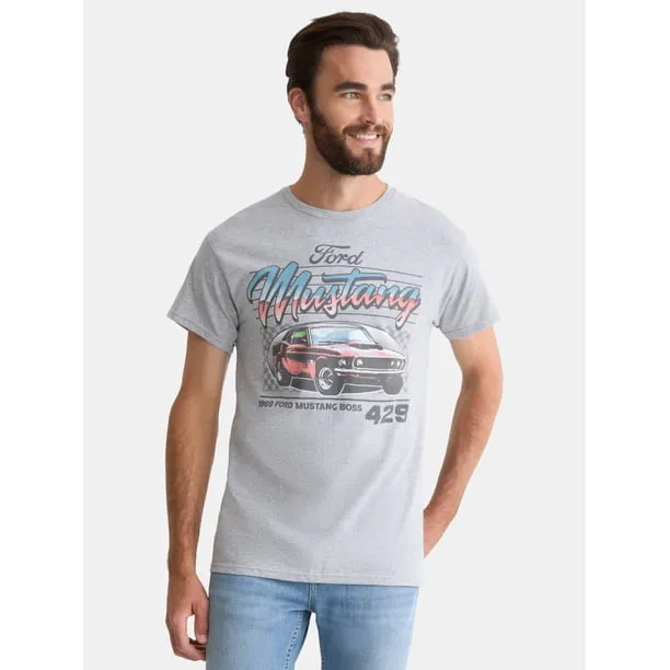 Mustang Men's and Big Men's Graphic Tee with Short